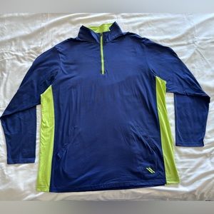 KS Sport Big Quarter Zip Front Long Sleeve Light Weight Sweat Shirt
